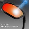 image:imageKastKing Toccoa Polarized Sport Sunglasses for Men and WomenIdeal for Driving Fishing Cycling and RunningUV ProtectionH Frame Gloss BlackLens Amber Base Scarlet