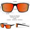 image:imageKastKing Toccoa Polarized Sport Sunglasses for Men and WomenIdeal for Driving Fishing Cycling and RunningUV ProtectionH Frame Gloss BlackLens Amber Base Scarlet