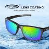image:imageKastKing Toccoa Polarized Sport Sunglasses for Men and WomenIdeal for Driving Fishing Cycling and RunningUV ProtectionL Frame Gloss Black  Lens Brown Base  Chartreuse Mirror