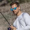 image:imageKastKing Toccoa Polarized Sport Sunglasses for Men and WomenIdeal for Driving Fishing Cycling and RunningUV ProtectionN Frame Gloss Tal Light Blue Lens Smoke  Ice Blue Mirror
