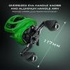image:imageKastKing Zephyr Baitcasting Fishing Reel Halo XII Magnetic Braking System Baitcaster Reel 71 Double Shielded Stainless Steel BB 721 HighSpeed Gear Ratio 18lb Triple Disc Carbon Fiber DragBLeft HandedGreen721