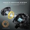 image:imageKastKing Zephyr Baitcasting Fishing Reel Halo XII Magnetic Braking System Baitcaster Reel 71 Double Shielded Stainless Steel BB 721 HighSpeed Gear Ratio 18lb Triple Disc Carbon Fiber DragALeft HandedBlack721