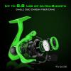 image:imageKastKing Zephyr Spinning Reels  7161 BB  Carbon Fiber Drag  Stainless Steel Shaft  Aluminum amp CNC Spool  BlackGreenOrange  Sizes 5001000 SFS  ICE Fishing Ready ReelsStandardGreen
