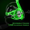 image:imageKastKing Zephyr Spinning Reels  7161 BB  Carbon Fiber Drag  Stainless Steel Shaft  Aluminum amp CNC Spool  BlackGreenOrange  Sizes 5001000 SFS  ICE Fishing Ready ReelsStandardGreen