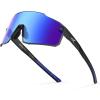 image:imageKastKing Etowah Polarized Sports Fishing Sunglasses With PuriVex Protective Lens Coating Rimless Wrap Design Men WomenF Black Frame  Smoke Cobalt Mirror