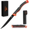 image:imageKastKing Folding FilletFishingCampingHunting Knife Razor Sharp G4116 German StainlessSteel Blade NonSlip Handles 13  inch overall Length only 7  inch folded Includes SheathBlack