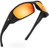image:imageKastKing Gauley Polarized Sunglasses With PuriVex Protective Lens CoatingUV 400 and Wrap Design Sport Fishing SunglassesM Black Frame  Scarlet Mirror