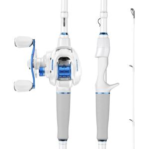 image:imageKastKing Centron Lite Fishing Rod and Reel Combo IM6 Graphite 2Pc Blanks Stainless Steel Guides with Ceramic Rings Contoured EVA Handles amp Fighting Butt Split or Full Rear Handle Design 13 ModelsCast60 Medium Left Handed2pcs