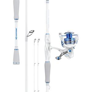 image:imageKastKing Centron Lite Travel Fishing Rod and Reel Combo Packable TwinTips Spinning amp Baitcaster Combos Lightweight IM6 Graphite Portable MultiPiece Kit for Bass Trout Freshwater TravelSpin70 M3000 Reel 4pcs Extra Tip