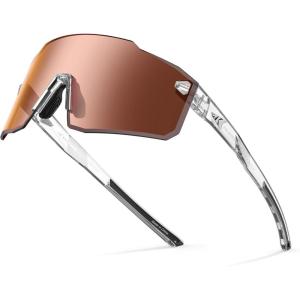 image:imageKastKing Etowah Polarized Sports Fishing Sunglasses With PuriVex Protective Lens Coating Rimless Wrap Design Men WomenA Gloss Crystal Frame  Copper Silver Mirror
