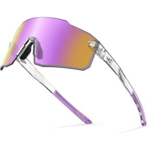 image:imageKastKing Etowah Polarized Sports Fishing Sunglasses With PuriVex Protective Lens Coating Rimless Wrap Design Men WomenB Gloss Crystal Frame  Smoke Lavender Mirror