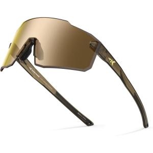 image:imageKastKing Etowah Polarized Sports Fishing Sunglasses With PuriVex Protective Lens Coating Rimless Wrap Design Men WomenE Gloss Tal Dark Olive Frame  Brown Gold Mirror