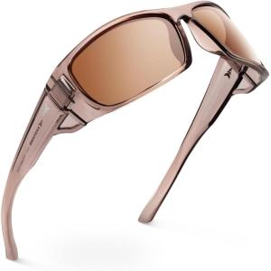 image:imageKastKing Gauley Polarized Sunglasses With PuriVex Protective Lens CoatingUV 400 and Wrap Design Sport Fishing SunglassesI Gray Frame  Brown
