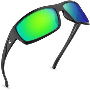 image:imageKastKing Kateel Sport Sunglasses Full Wrap Design PuriVex Protective Coating Lightweight Grilamid Frame UV ProtectionB Frame BlackLens Brown Mirror