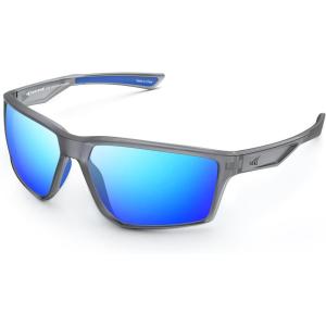 image:imageKastKing Osage Polarized Sport Sunglasses for Men and Women Ideal for Driving Fishing Cycling Running UV ProtectionFrame Matte Smoke Crystal Lens Blue Ocean Mirror