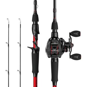 image:imageKastKing Royale Legend II Twin Tip Fishing Rod and Reel Combos Spinning amp Casting Combo IM6 Graphite 2Pc Blanks Extra Backup Tip Section StainlessSteel Guides KastFlex Technology EVA HandlesCast Right Reel  70 Mh Rod2 Pcs  Extra Tips