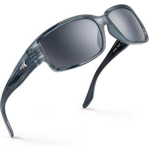 image:imageKastKing Skidaway Polarized Sport Sunglasses for Men and WomenIdeal for Driving Fishing Cycling and RunningUV ProtectionFrame Gloss Tal Gray  Lens Smoke  Flash Mirror