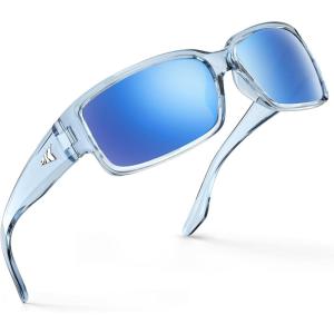 image:imageKastKing Skidaway Polarized Sport Sunglasses for Men and WomenIdeal for Driving Fishing Cycling and RunningUV ProtectionFrame Gloss Tal Light Blue  Lens Smoke  Ice Blue Mirror