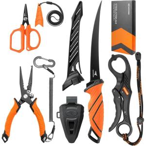 image:imageKastKing SteelStream Fishing Tool Set Fishing Gear  Corrosion Resistant Fishing Pliers Fillet Knife Fishing Scissors Fish Lip Gripper MultiFunctional Jaw Fishing Gifts for Men