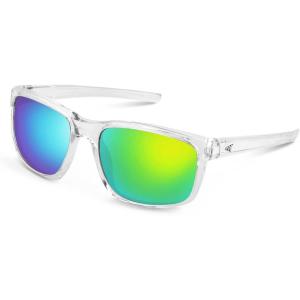 image:imageKastKing Toccoa Polarized Sport Sunglasses for Men and WomenIdeal for Driving Fishing Cycling and RunningUV ProtectionC Frame Gloss Crystal  Lens Brown Base Green Mirror