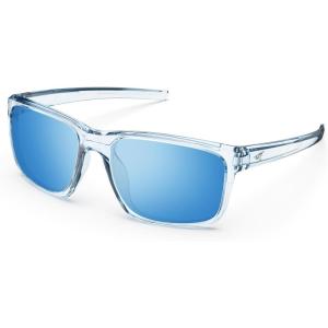 image:imageKastKing Toccoa Polarized Sport Sunglasses for Men and WomenIdeal for Driving Fishing Cycling and RunningUV ProtectionN Frame Gloss Tal Light Blue Lens Smoke  Ice Blue Mirror