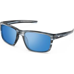 image:imageKastKing Toccoa Polarized Sport Sunglasses for Men and WomenIdeal for Driving Fishing Cycling and RunningUV ProtectionO Frame Gloss Tal Gray Lens Smoke  Blue Ocean Mirror