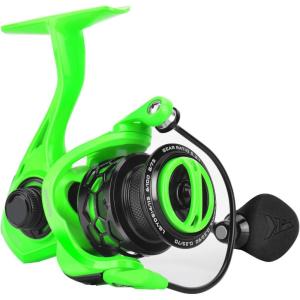 image:imageKastKing Zephyr Spinning Reels  7161 BB  Carbon Fiber Drag  Stainless Steel Shaft  Aluminum amp CNC Spool  BlackGreenOrange  Sizes 5001000 SFS  ICE Fishing Ready ReelsStandardGreen