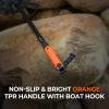 image:imageKastKing Brutus Folding Landing Net with Boat Hook Foldable Extendable Lightweight amp Strong MultiFunctional Builtin Boat Hook NonSlip amp Bright Orange TPR Handle Two Nets OptionsPvc Net  75 Full