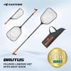 image:imageKastKing Brutus Folding Landing Net with Boat Hook Foldable Extendable Lightweight amp Strong MultiFunctional Builtin Boat Hook NonSlip amp Bright Orange TPR Handle Two Nets OptionsSilicone Net  75 Full