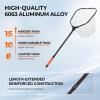 image:imageKastKing Brutus Folding Landing Net with Boat Hook Foldable Extendable Lightweight amp Strong MultiFunctional Builtin Boat Hook NonSlip amp Bright Orange TPR Handle Two Nets OptionsSilicone Net  75 Full