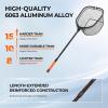 image:imageKastKing Brutus Folding Landing Net with Boat Hook Foldable Extendable Lightweight amp Strong MultiFunctional Builtin Boat Hook NonSlip amp Bright Orange TPR Handle Two Nets OptionsPvc Net  75 Full