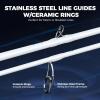 image:imageKastKing Centron Lite Twin Tip Rods IM6 Graphite Blanks Twin Tip Rods Stainless Steel Guides with Ceramic Rings Split or Full Rear EVA Handle Design Drop Shot Hook Keeper66 MH Mod Fast 2 Pcs Extra Tip