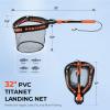 image:imageKastKing Titanet Fishing Net Durable Aluminum Handle NonSlip HiVis Grip Compact Bag amp Lanyard Ideal for Kayak Lake Fly or River Fishing 2 Net OptionsPvc Net  32 Total Length Fixed Handle