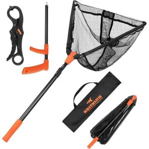 image:imageKastKing Pontus Fishing Net Foldable amp Lightweight Landing Net with Built in Length Scale Strength Aluminum Handle Fishing Gear and Gift for MenNet Combo Hoop Size 23extendable
