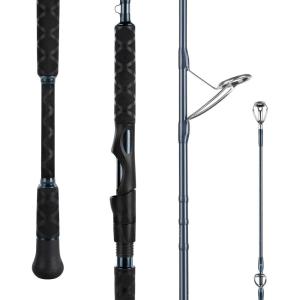 image:imageKastKing ReKon Saltwater Spinning Rod KastFlex IM6 Carbon Graphite Blank Zirconium Ceramic Guides Graphite Locking Reel Seat Oversized Drop Shot Hook Keeper 2Piece PTS Saltwater FishingSpin 80mh  Fast 2pcs