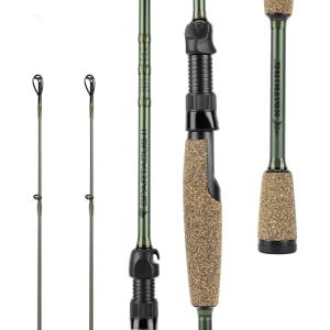 image:imageKastKing Spartacus II Fishing Rods  IM6 Graphite Blanks Casting amp Spinning Rods 2Piece Rods with Extra Tip Section PTS Power Transition System KastFlex Technology Rubber Cork HandleSpin Stryker Green