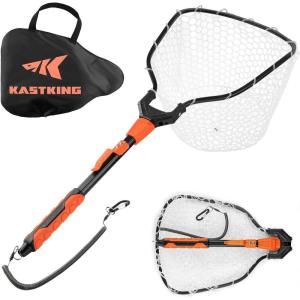 image:imageKastKing Titanet Fishing Net Durable Aluminum Handle NonSlip HiVis Grip Compact Bag amp Lanyard Ideal for Kayak Lake Fly or River Fishing 2 Net OptionsSilicone Net  32 Total Length Fixed Handle