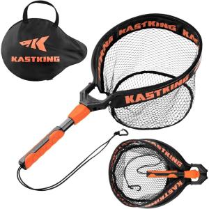 image:imageKastKing Titanet Fishing Net Durable Aluminum Handle NonSlip HiVis Grip Compact Bag amp Lanyard Ideal for Kayak Lake Fly or River Fishing 2 Net OptionsPvc Net  26 Total Length Fixed Handle