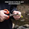 image:imageKastKing Paradox 9Inch Fishing Bait Shears Multifunctional Fishing Scissors With 5CR15 Stainless Steel Blades NonSlip Elastomer Handle Protective Sheath BuiltIn CarabinerC 6 Braid Scissors
