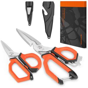 image:imageKastKing Paradox 9Inch Fishing Bait Shears Multifunctional Fishing Scissors With 5CR15 Stainless Steel Blades NonSlip Elastomer Handle Protective Sheath BuiltIn CarabinerE 6 Braid Scissors  9 Bait Shears