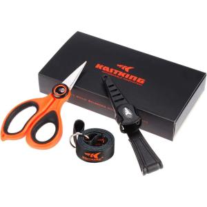 image:imageKastKing Paradox 9Inch Fishing Bait Shears Multifunctional Fishing Scissors With 5CR15 Stainless Steel Blades NonSlip Elastomer Handle Protective Sheath BuiltIn CarabinerB 55 Braid Scissors