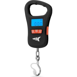 image:imageKastKing ToughTide Fishing Scale USB Charging 65lb Capacity UltraThin Digital Fish Scale LCD Display Ergonomic Handle Fish Scales Digital Weight Fishing Accessories for MenA Black