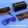 image:imageKastKing Comal FitOver Polarized Sports Sunglasses With PuriVex Protective Lens Coating Fishing Driving UV400 Men WomenD Gloss Dark Gray Frame  Cobalt Mirror