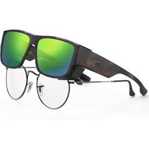 image:imageKastKing Comal FitOver Polarized Sports Sunglasses With PuriVex Protective Lens Coating Fishing Driving UV400 Men WomenC Gloss Demi Frame  Chartruesse Mirror