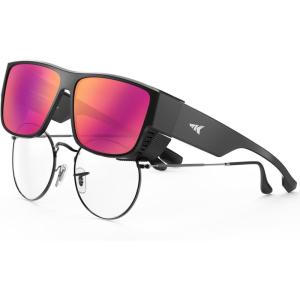 image:imageKastKing Comal FitOver Polarized Sports Sunglasses With PuriVex Protective Lens Coating Fishing Driving UV400 Men WomenE Matte Black Frame  Scarlet Mirror