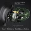 image:imageKastKing Spartacus II Baitcasting Fishing Reel 6oz Ultralight Baitcaster Reel Super Smooth with 176 LB Carbon Fiber Drag 721 Gear Ratio 39mm Palm Perfect Lower Profile DesignALeftStryker Green721