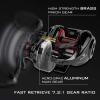 image:imageKastKing Spartacus II Baitcasting Fishing Reel 6oz Ultralight Baitcaster Reel Super Smooth with 176 LB Carbon Fiber Drag 721 Gear Ratio 39mm Palm Perfect Lower Profile DesignCRightBlack Rhino721