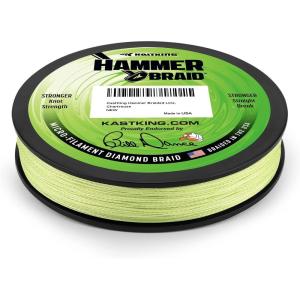 image:imageKastKing Hammer Braid Fishing Line  Abrasion Resistant Braided Line Made in The USA Thin Diameter Superline Line Endorsed by Bill Dance Tighter Diamond Braid Zero Stretch More Color FastG Chartreuse