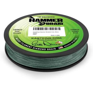 image:imageKastKing Hammer Braid Fishing Line  Abrasion Resistant Braided Line Made in The USA Thin Diameter Superline Line Endorsed by Bill Dance Tighter Diamond Braid Zero Stretch More Color FastC Moss Green