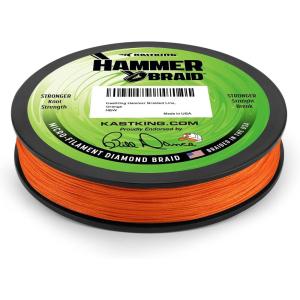 image:imageKastKing Hammer Braid Fishing Line  Abrasion Resistant Braided Line Made in The USA Thin Diameter Superline Line Endorsed by Bill Dance Tighter Diamond Braid Zero Stretch More Color FastA Orange